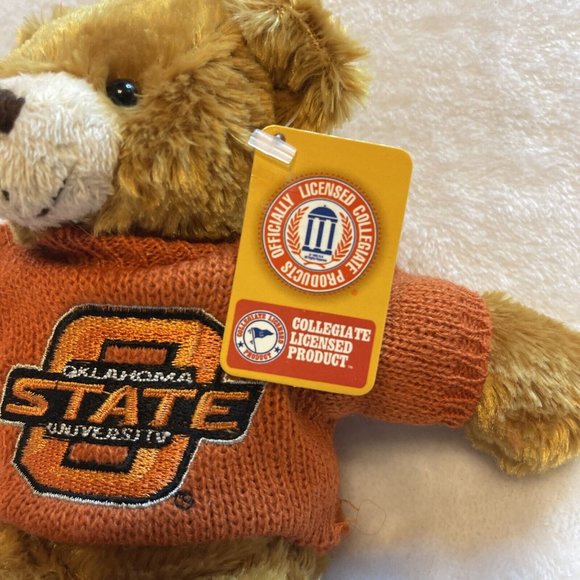 OSU Oklahoma State University plush bean bag bear in sweater March of Dimes - Picture 2 of 6